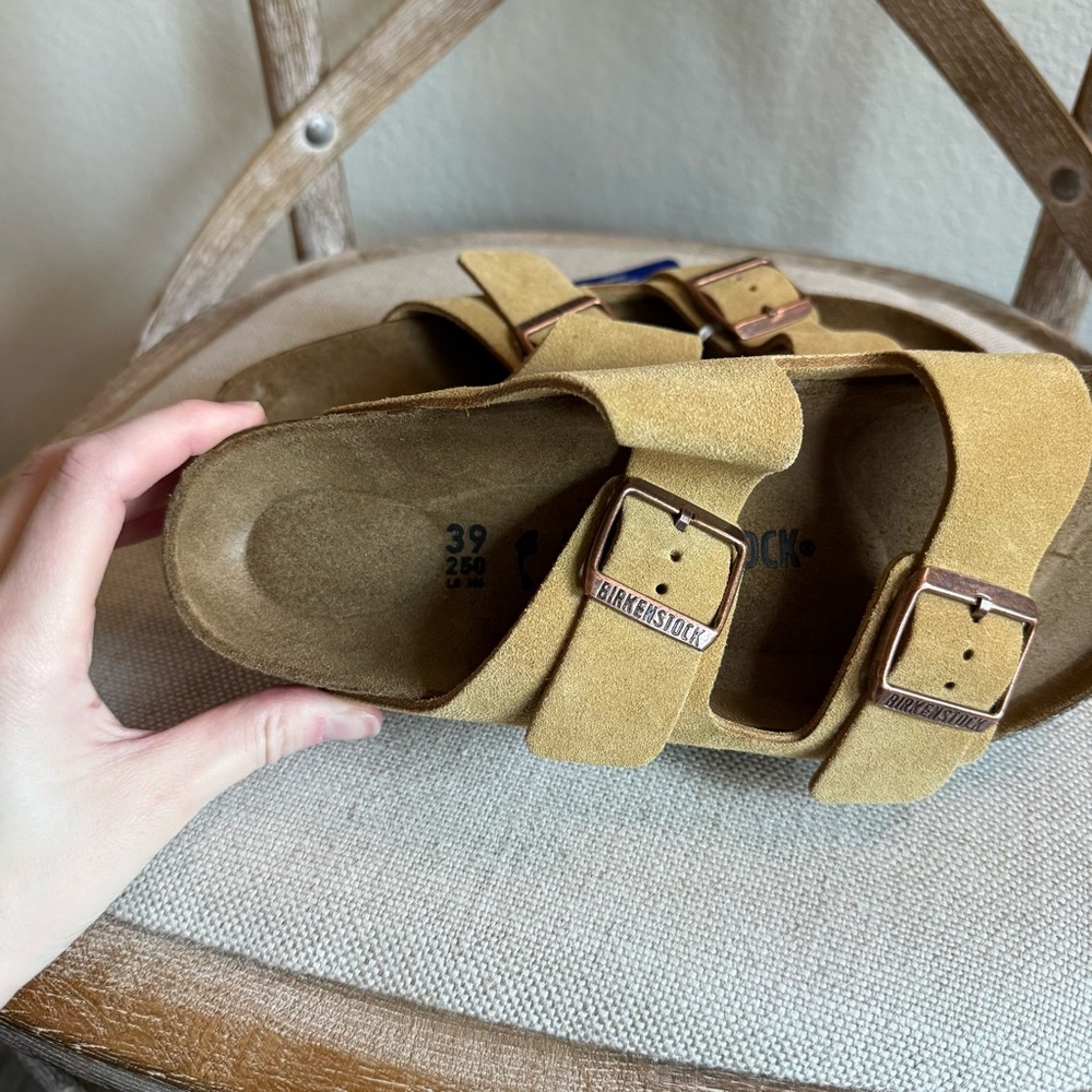 Birkenstock Arizona Suede Leather Sandals latte cream - Picture 8 of 8